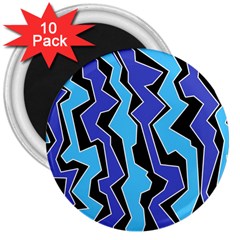 Vertical Blues Polynoise 3  Magnets (10 Pack)  by jumpercat