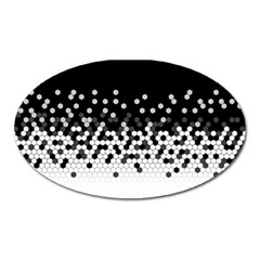 Flat Tech Camouflage Black And White Oval Magnet by jumpercat