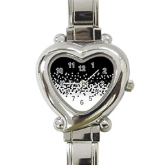 Flat Tech Camouflage Black And White Heart Italian Charm Watch by jumpercat