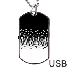 Flat Tech Camouflage Black And White Dog Tag Usb Flash (one Side) by jumpercat