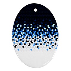 Flat Tech Camouflage Reverse Blue Ornament (oval) by jumpercat