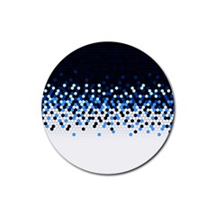 Flat Tech Camouflage Reverse Blue Rubber Round Coaster (4 Pack)  by jumpercat