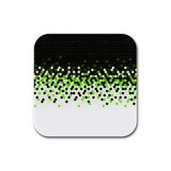 Flat Tech Camouflage Reverse Green Rubber Square Coaster (4 Pack)  by jumpercat