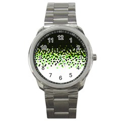 Flat Tech Camouflage Reverse Green Sport Metal Watch by jumpercat