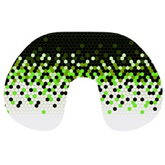 Flat Tech Camouflage Reverse Green Travel Neck Pillows by jumpercat