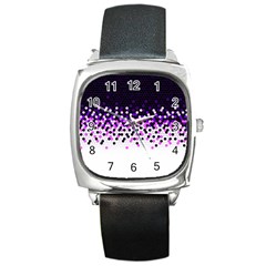 Flat Tech Camouflage Reverse Purple Square Metal Watch by jumpercat