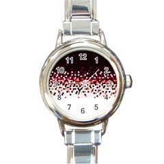 Flat Tech Camouflage Reverse Red Round Italian Charm Watch by jumpercat