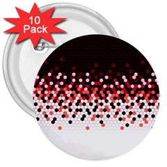 Flat Tech Camouflage Reverse Red 3  Buttons (10 Pack)  by jumpercat