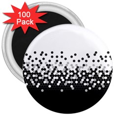 Flat Tech Camouflage White And Black 3  Magnets (100 Pack) by jumpercat