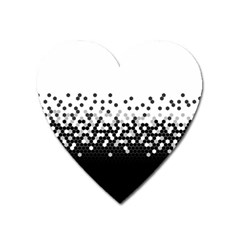 Flat Tech Camouflage White And Black Heart Magnet