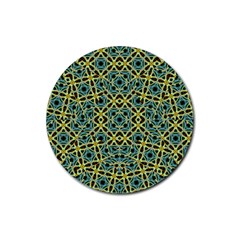 Arabesque Seamless Pattern Rubber Coaster (round)  by dflcprints