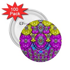 Fantasy Bloom In Spring Time Lively Colors 2 25  Buttons (100 Pack)  by pepitasart
