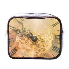 Old Wall Clock Vintage Style Photo Mini Toiletries Bags by dflcprints