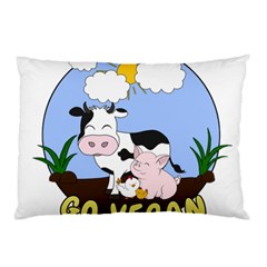 Friends Not Food - Cute Pig And Chicken Pillow Case (two Sides) by Valentinaart