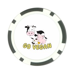 Friends Not Food - Cute Pig And Chicken Poker Chip Card Guard