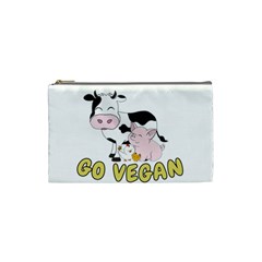 Friends Not Food - Cute Pig And Chicken Cosmetic Bag (small)  by Valentinaart