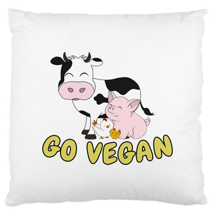 Friends Not Food - Cute Pig and Chicken Large Cushion Case (Two Sides)