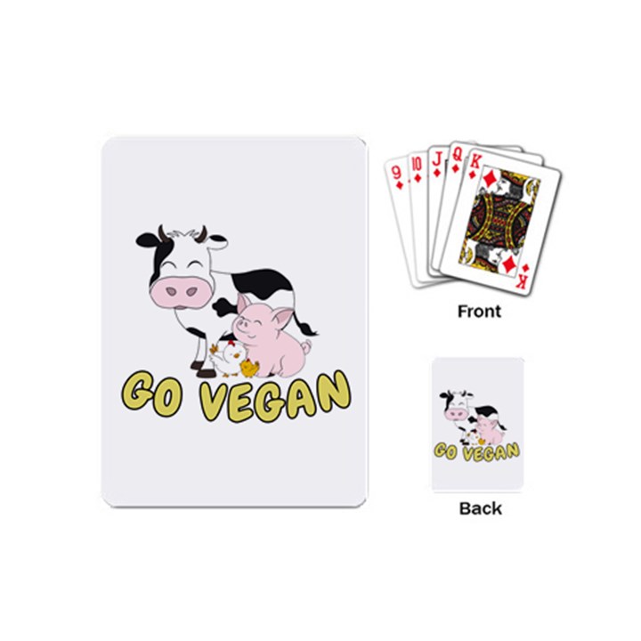 Friends Not Food - Cute Pig and Chicken Playing Cards (Mini) 