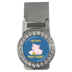 Friends Not Food - Cute Pig And Chicken Money Clips (cz)  by Valentinaart