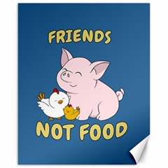 Friends Not Food - Cute Pig And Chicken Canvas 16  X 20   by Valentinaart