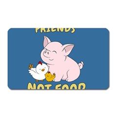 Friends Not Food - Cute Pig And Chicken Magnet (rectangular)