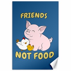 Friends Not Food - Cute Pig And Chicken Canvas 20  X 30   by Valentinaart