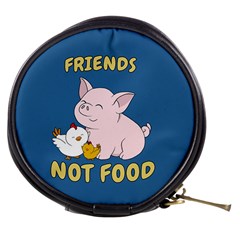 Friends Not Food - Cute Pig And Chicken Mini Makeup Bags by Valentinaart