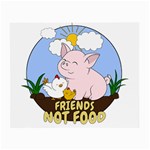 Friends Not Food - Cute Pig and Chicken Small Glasses Cloth (2-Side) Back