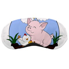 Friends Not Food - Cute Pig And Chicken Sleeping Masks by Valentinaart