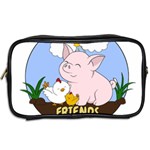 Friends Not Food - Cute Pig and Chicken Toiletries Bags 2-Side Back