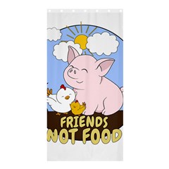 Friends Not Food - Cute Pig And Chicken Shower Curtain 36  X 72  (stall)  by Valentinaart