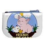Friends Not Food - Cute Pig and Chicken Large Coin Purse Back