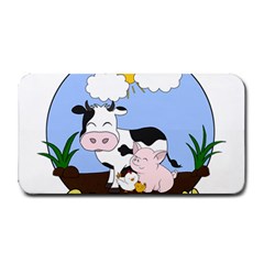 Friends Not Food - Cute Cow, Pig And Chicken Medium Bar Mats by Valentinaart