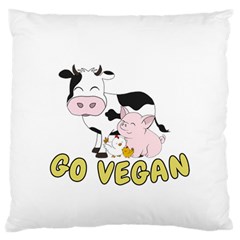 Friends Not Food - Cute Cow, Pig And Chicken Standard Flano Cushion Case (one Side) by Valentinaart
