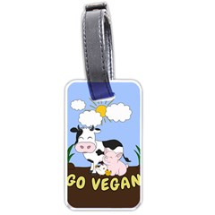 Friends Not Food - Cute Cow, Pig And Chicken Luggage Tags (one Side)  by Valentinaart