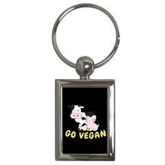 Friends Not Food - Cute Cow, Pig And Chicken Key Chains (rectangle)  by Valentinaart