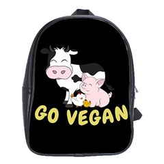 Friends Not Food - Cute Cow, Pig And Chicken School Bag (xl) by Valentinaart