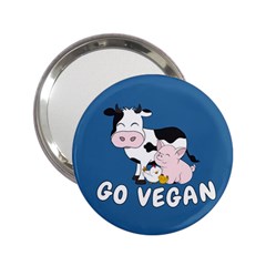 Friends Not Food - Cute Cow, Pig And Chicken 2 25  Handbag Mirrors by Valentinaart