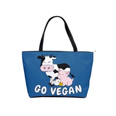 Friends Not Food - Cute Cow, Pig And Chicken Shoulder Handbags by Valentinaart