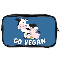 Friends Not Food - Cute Cow, Pig And Chicken Toiletries Bags 2-side by Valentinaart