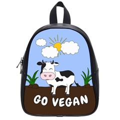 Friends Not Food - Cute Cow School Bag (small) by Valentinaart