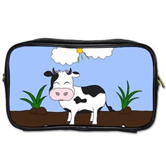 Friends Not Food - Cute Cow Toiletries Bags by Valentinaart