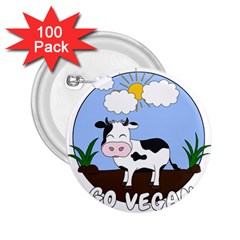 Friends Not Food - Cute Cow 2 25  Buttons (100 Pack)  by Valentinaart