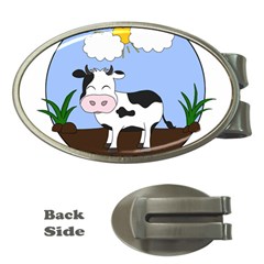 Friends Not Food - Cute Cow Money Clips (oval)  by Valentinaart