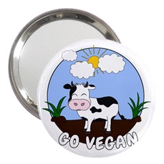 Friends Not Food - Cute Cow 3  Handbag Mirrors by Valentinaart