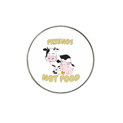 Friends Not Food - Cute Cow, Pig And Chicken Hat Clip Ball Marker (10 Pack) by Valentinaart