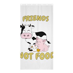 Friends Not Food - Cute Cow, Pig And Chicken Shower Curtain 36  X 72  (stall)  by Valentinaart