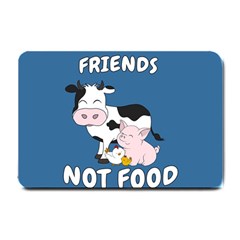 Friends Not Food - Cute Cow, Pig And Chicken Small Doormat  by Valentinaart