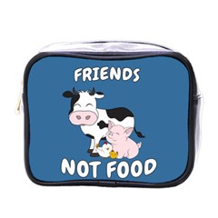 Friends Not Food - Cute Cow, Pig And Chicken Mini Toiletries Bags