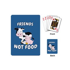 Friends Not Food - Cute Cow, Pig And Chicken Playing Cards (mini)  by Valentinaart